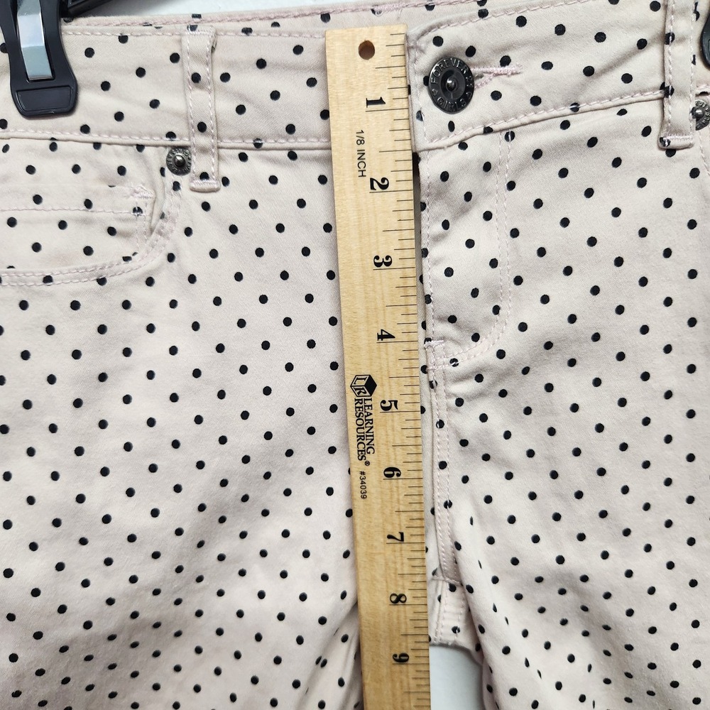 Forever 21 Pants Girls 11/12 Pink Black Polka Dot Skinny Stretch Youth Cotton - Picture 8 of 10